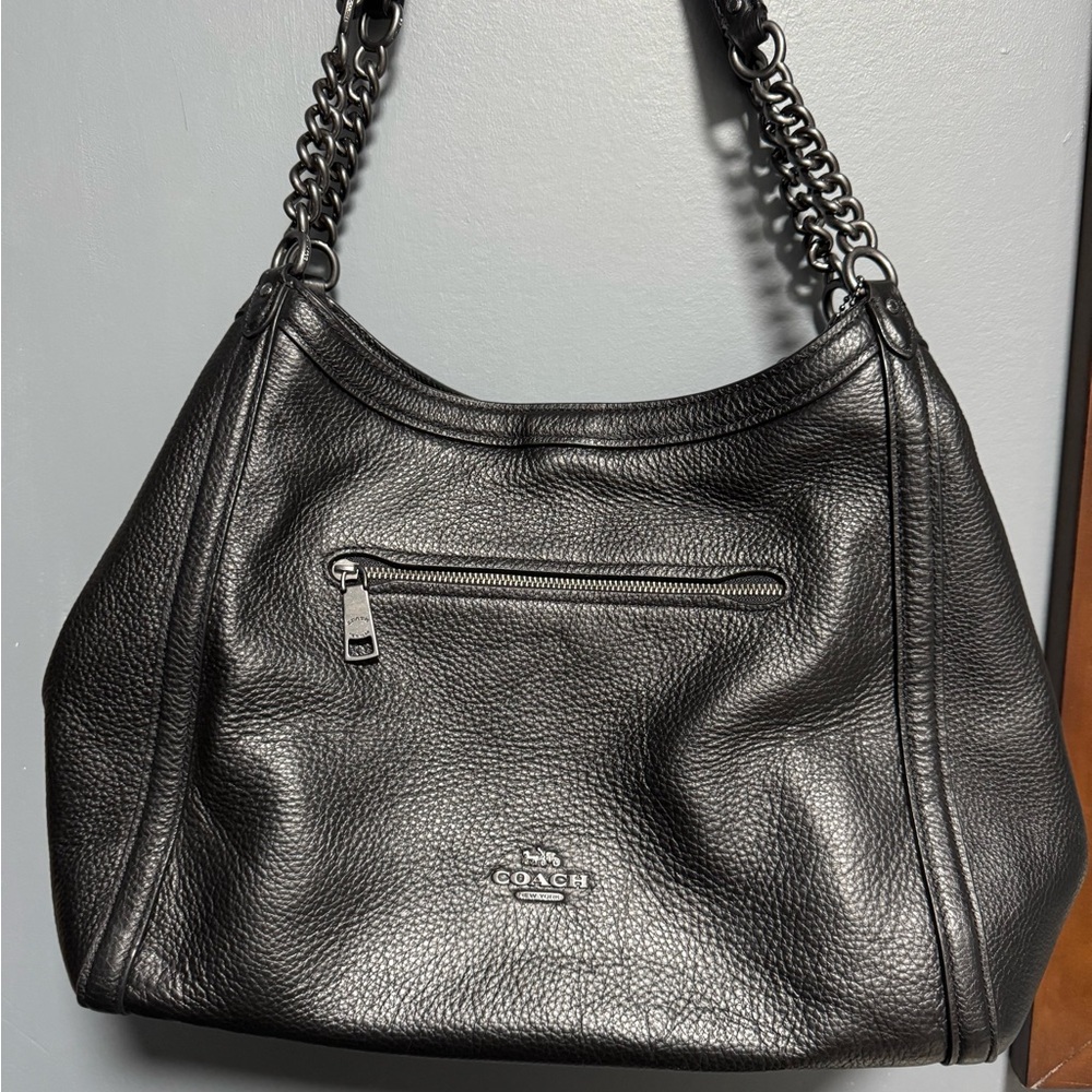 Coach Black Leather Hobo Bag
